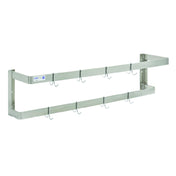 Hubert 45703 - CenPro Wall Mounted Double Line Pot Rack, 48", Stainless Steel