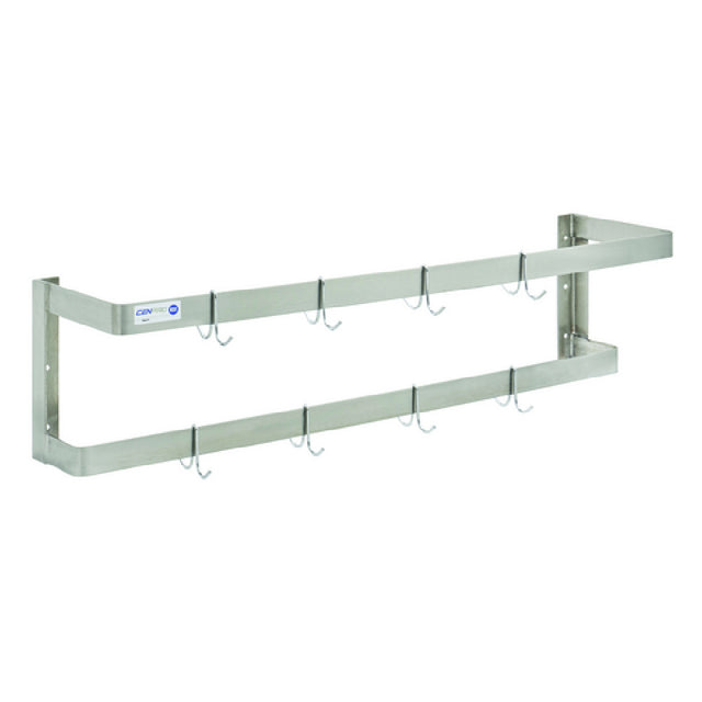 Hubert 45703 - CenPro Wall Mounted Double Line Pot Rack, 48", Stainless Steel