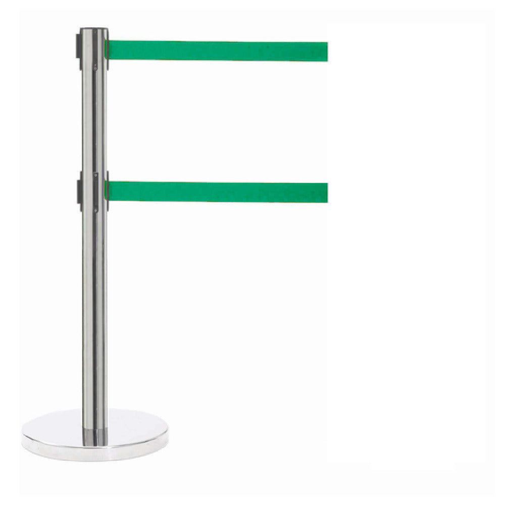 Aarco HC-27GR HC-27GR Form-A-Line™ System Dual Retractable Belt Style Has A Polished Chrome Finish