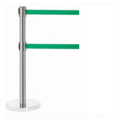 Aarco HC-27GR HC-27GR Form-A-Line™ System Dual Retractable Belt Style Has A Polished Chrome Finish
