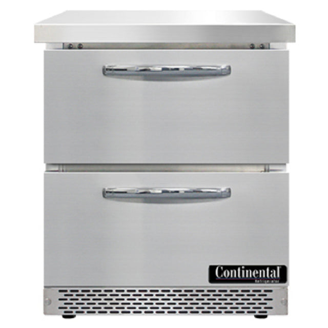 Continental Refrigerator SW27N-FB-D Work Top Refrigerator Front Breather 27"W