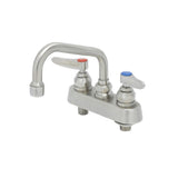 T&S Brass S-1110 EverSteel 4" Stainless Steel Deck Mount Workboard Faucet With Stainless Steel Lever Handles And 6" Stainless Steel Swing Nozzle With 2.2 GPM Stainless Steel Aerator