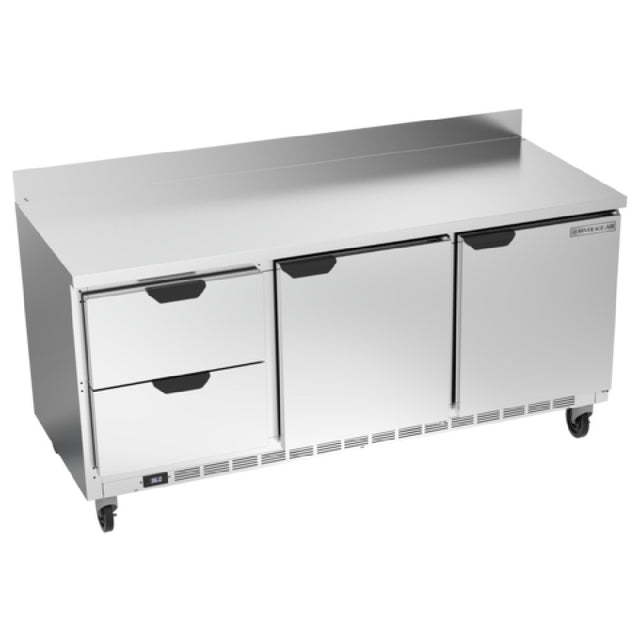 Beverage Air WTRD72AHC-2 Worktop Refrigerator Three-section 35-1/2" Working Height