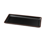 Yanco NA-411BK Nature Art Sushi/Appetizer Plate 10-7/8"D X 4-7/8"W X 3/4"H Melamine