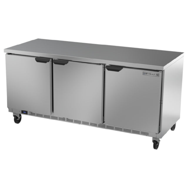 Beverage Air WTR72AHC-FLT Worktop Refrigerator Three-section 72"W