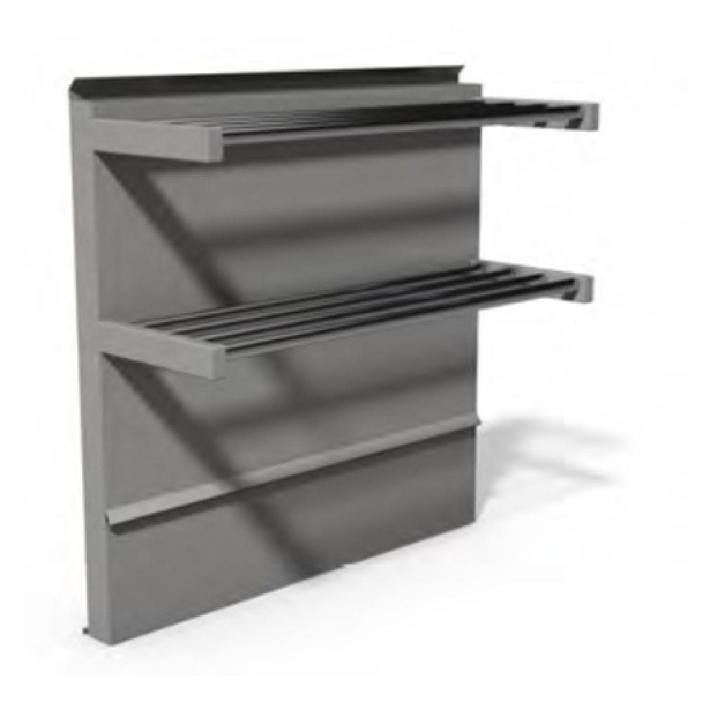 Montague Company TDHS-48 Legend™ Backguard/Tubular Double High Shelves 48" Wide 36" High Stainless Steel Front & Shelves