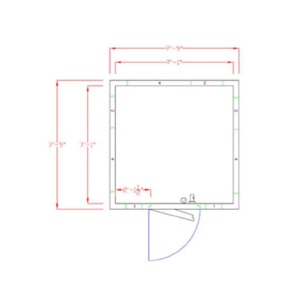 American Panel 8X8F-O Walk-In Freezer 7'-6" H X 7'-9" W X 7'-9" D Outdoor