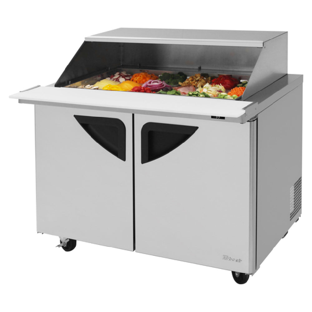 Turbo Air TST-48SD-18-N-SL Super Deluxe Sandwich/Salad Mega Top Unit With Slide-Back Lid