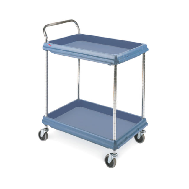 Metro BC2030-2DMB Quick Ship Deep Ledge Utility Cart 2-tier With Open Base 32-3/4"W X 21-1/2"D X 41"H