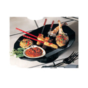 Bon Chef 90999106PLATINUMGRA Prism Pedestal Tray 14-1/4" X 9-7/8" Aluminum With Ceramic-look Coating