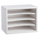 Alpine Industries ADI502-01-WHI Desk Organizer Stackable With Removable Shelves
