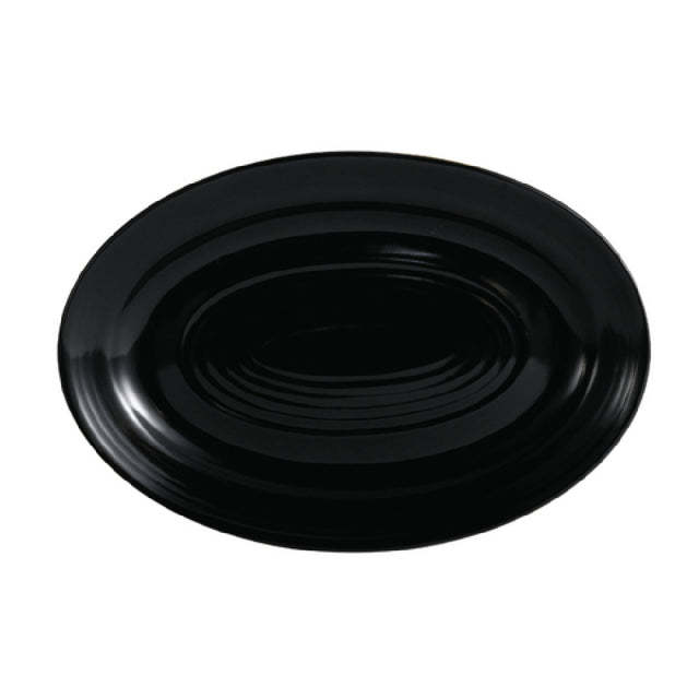 CAC China TG-12-BLK Tango Platter 10-5/8"L X 7-3/4"W X 1-1/8"H Oval