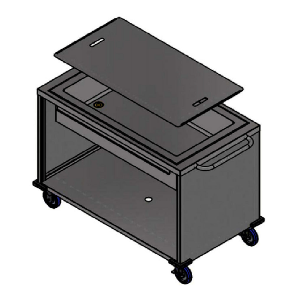 Winholt SS-BC-2748-INSULIB-HDC - Mobile Grab And Go Ice Cart, 28.6"W X 53.2"L X 35.1"H