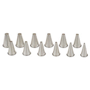 JB Prince B686 Pastry Tube Tips 1/8" To 5/8" Size Range Rolled Edge