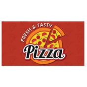Hubert 18229 - Expressly HUBERT® Vinyl Magnetic Red "Fresh & Tasty Pizza" - 49L X 26H