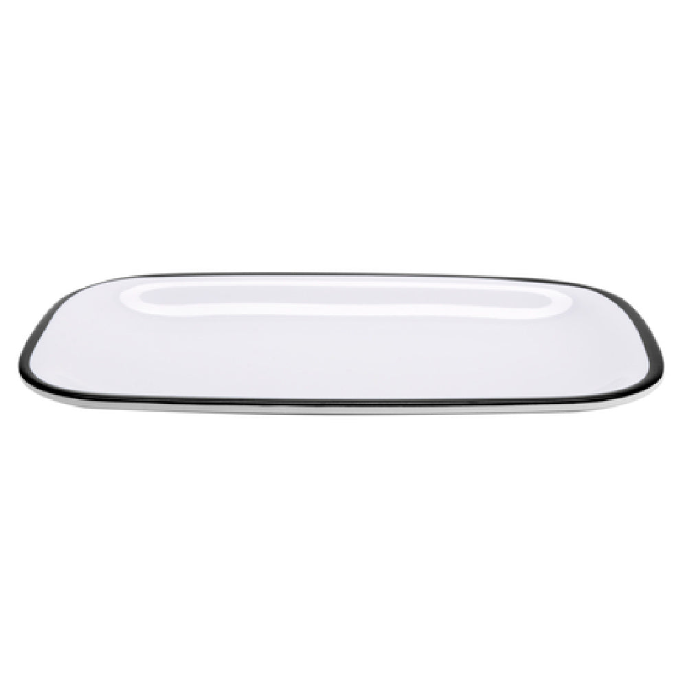 GET Enterprises CS-1280-W/BK Settlement Bistro™ Enamelware Dinner Platter 11-3/4" X 7-3/4"