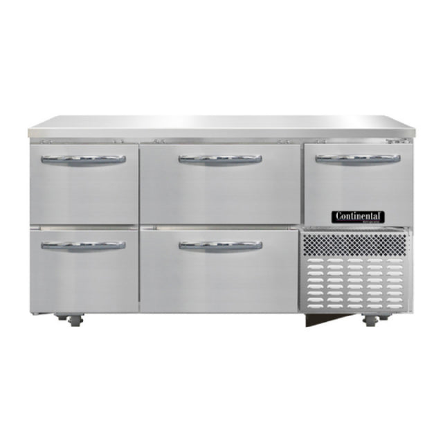 Continental Refrigerator FA60SN-U-D Undercounter Shallow Depth Freezer Base 60"W