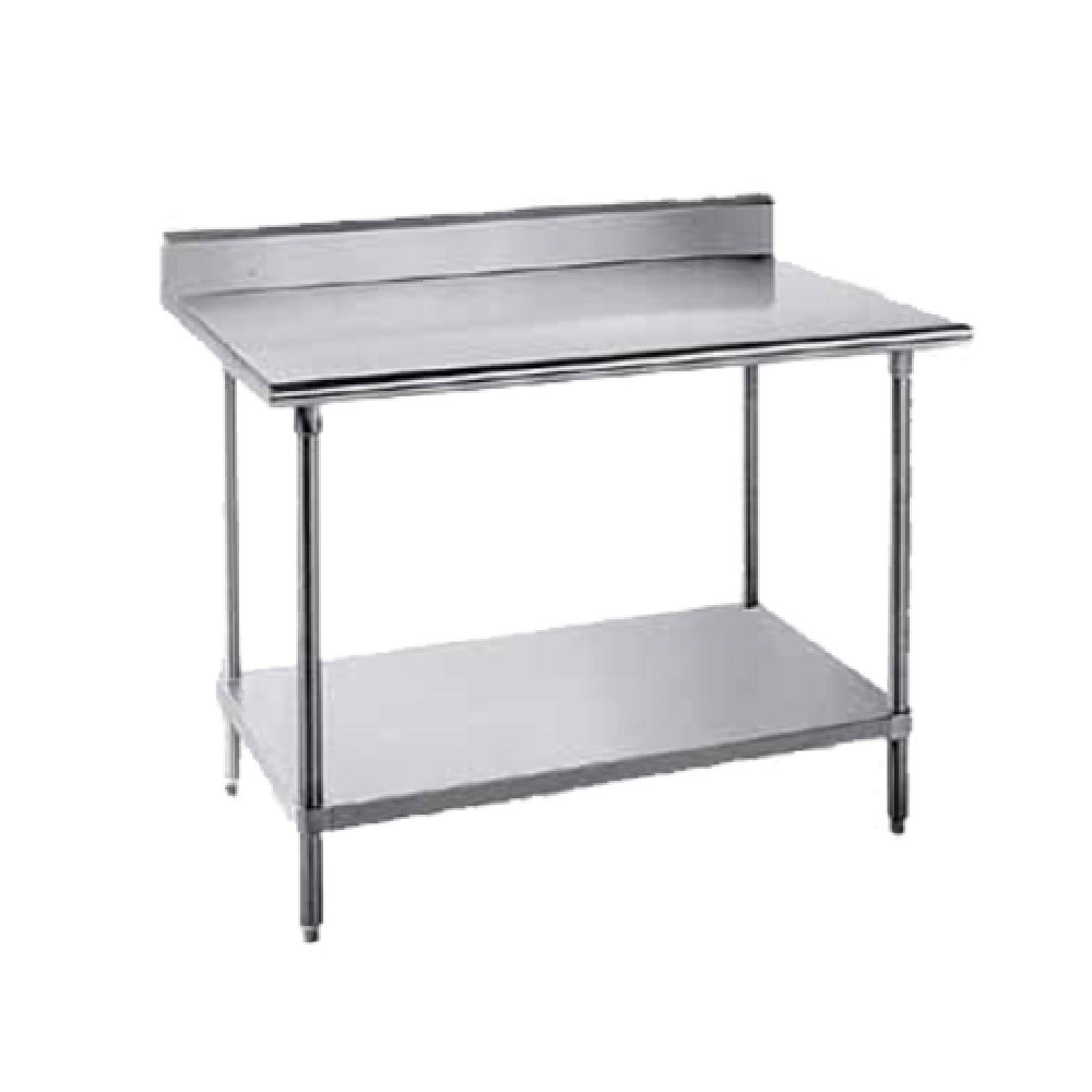 Advance Tabco KLG-307 Work Table 84"W X 30"D 14 Gauge 304 Stainless Steel Top With 5"H Backsplash