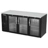Beverage Air BB72HC-G-B - Refrigerated Back Bar Storage Cabinet, Three-section, 72"W X 30-3/8"D X 34"H