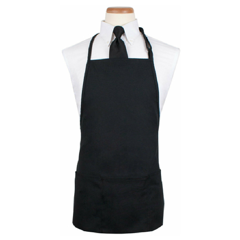 John Ritzenthaler Company CL3PBIABKFP-1 Chef Revival® Bib Apron 26" X 23" Long 3 Front Pockets And Pen Pocket