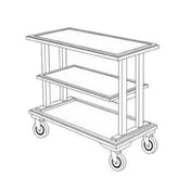 Forbes Industries 5534 Service Cart Open (3) Wood Veneer Shelves