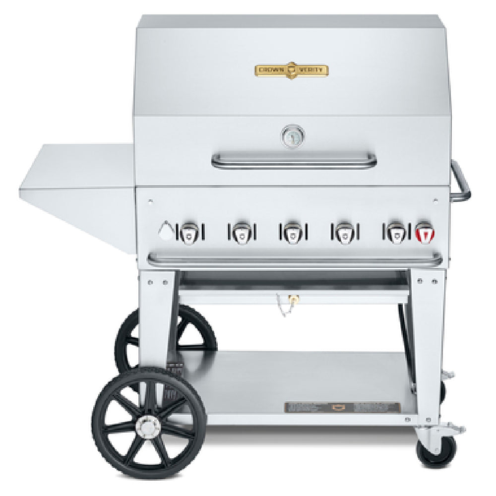Crown Verity CV-MCB-36PKG-LP Mobile Outdoor Charbroiler LP Gas 34" X 21" Grill Area
