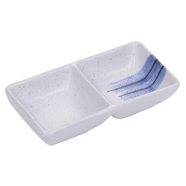 Yanco OC-4031 Ocean Double Sauce Dish (2) 2 Oz. Compartments 5-1/2"L X 3"W