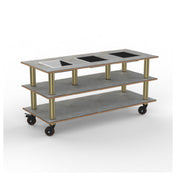 Steelite MGCMLD07GBXH - Modular Triple Warming Unit Grey Brushed Brass Heav, 71.0" X 29.5" X 35.0"