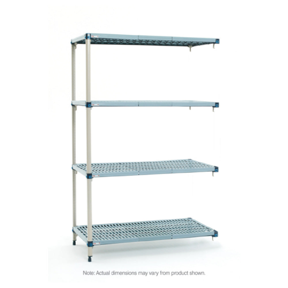 Metro AQ576G3 - MetroMax® Q Add-On Shelving Unit, 72"W X 24"D X 63"H, (4) Quick-adjust Shelves With Removable Polymer Open-grid Shelf Mats And Epoxy Coated One-piece Steel Frames