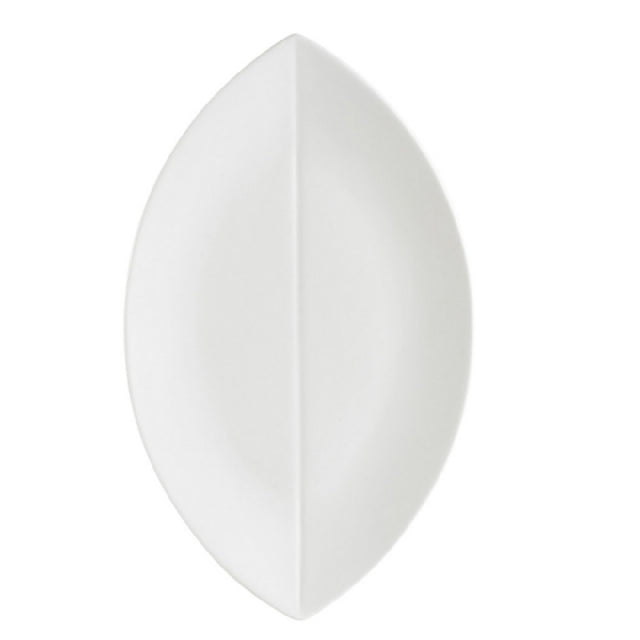 CAC China COL-V41 Flat Leaf Platter 14"L X 8-1/4"W X 3/4"H Leaf Shape