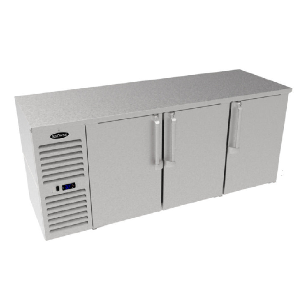 Krowne LS72 Narrow Door Low-Profile Refrigerated Back Bar Storage Cabinet Three-section