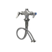 T&S Brass S-0200-CR-LN Stainless Steel Single Hole Deck Mount Mixing Faucet With Swivel Outlet (less Nozzle)