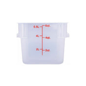 Hubert 29A-048 - Kratos® CenPro Square Food Storage Container, 6 Qt. Capacity, Translucent