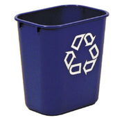 Rubbermaid FG295573BLUE Deskside Recycling Container 13-5/8 Quart 11-3/8"W X 8-/14"D X 12-1/8"H