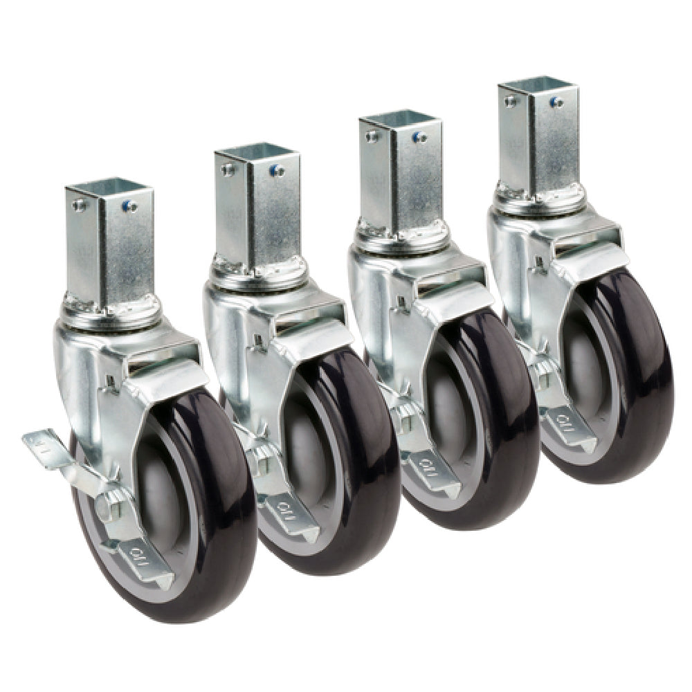 Krowne 28-172S Krowne 1" Square Post Shelving Caster Locking Wheels 5" Diameter