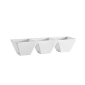 CAC China CTY-77 Citysquare Divided Bowl (3) 3-1/2 Oz. Compartments.