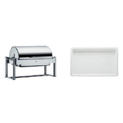 BauscherHepp 06.3333.6011 Chafing Dish Promo Kit Includes: (1) Basic 1/1 GN Chafing Dish With Roll-top Cover (06.3333.6041) & (3) 247 Oz.