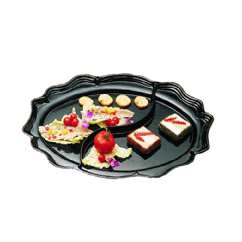 Bon Chef 2030DSLATE Queen Anne Divided Platter 18-3/4" X 24" Aluminum With Ceramic-look Coating
