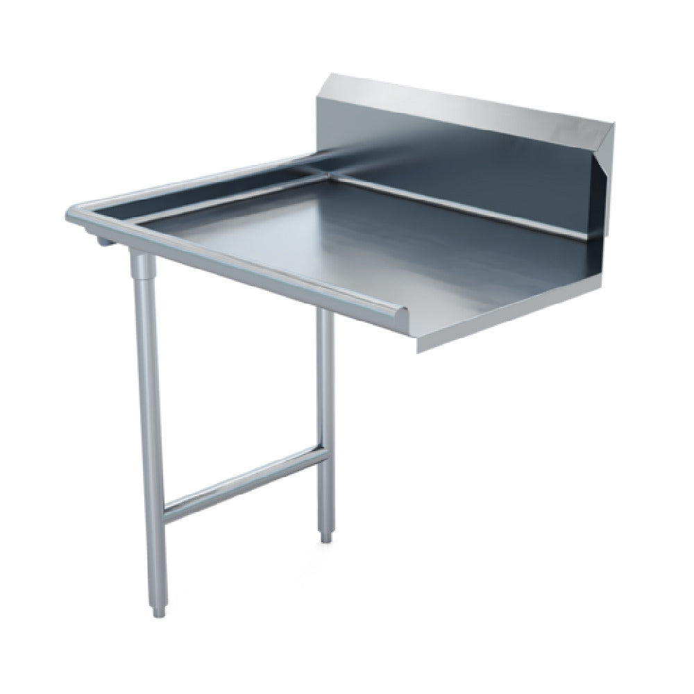 Winholt CDT-14-S-72L Straight Clean Dish Table Left To Right Stainless Steel Legs And Clad Bullet Feet