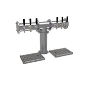 Glastender PT-6-SS Pipe Tee Draft Dispensing Tower Countertop (6) Stainless Steel Faucets (handles Not Included)