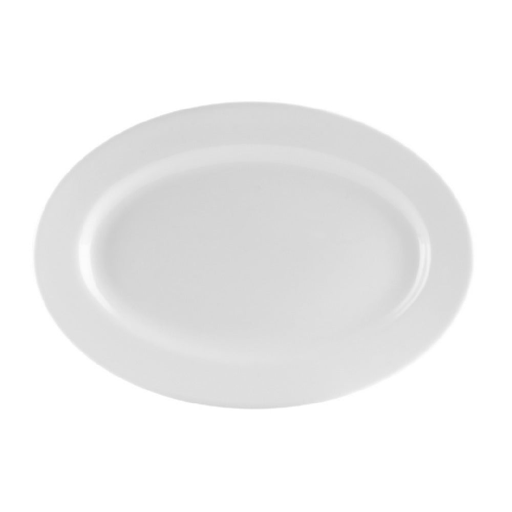 CAC China UVS-34 Universal Platter 9-3/8"L X 6-1/8"W X 3/4"H Oval