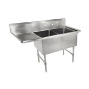 John Boos 2B16204-1D18L-X "B" Series Sink 2-compartment 54"W X 25-1/2"D X 44"H Overall Size