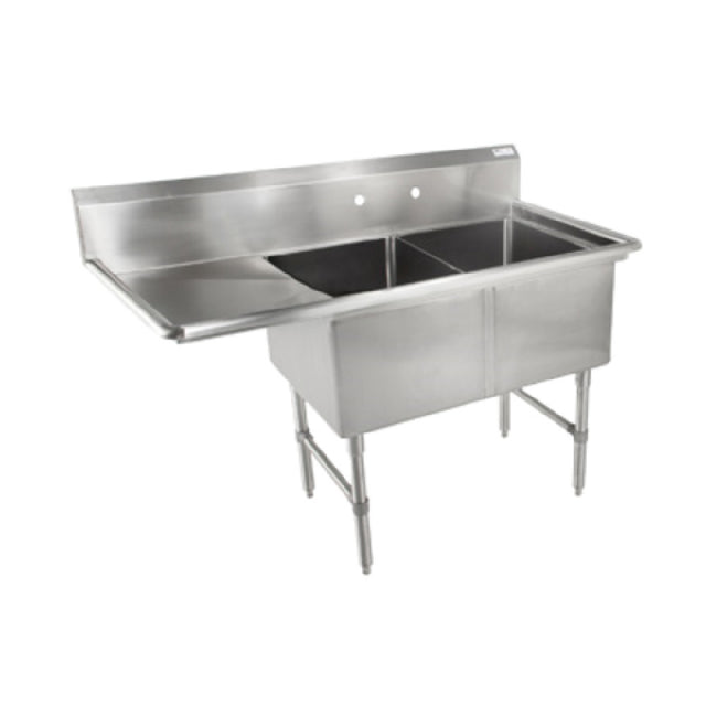 John Boos 2B18244-1D18L-X "B" Series Sink 2-compartment 58-3/16"W X 29-1/2"D X 44"H Overall Size