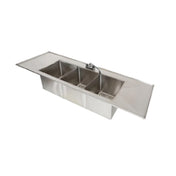 Klinger's Trading MDIS32D Drop-In Sink Three Compartment (2) 15" Drainboards
