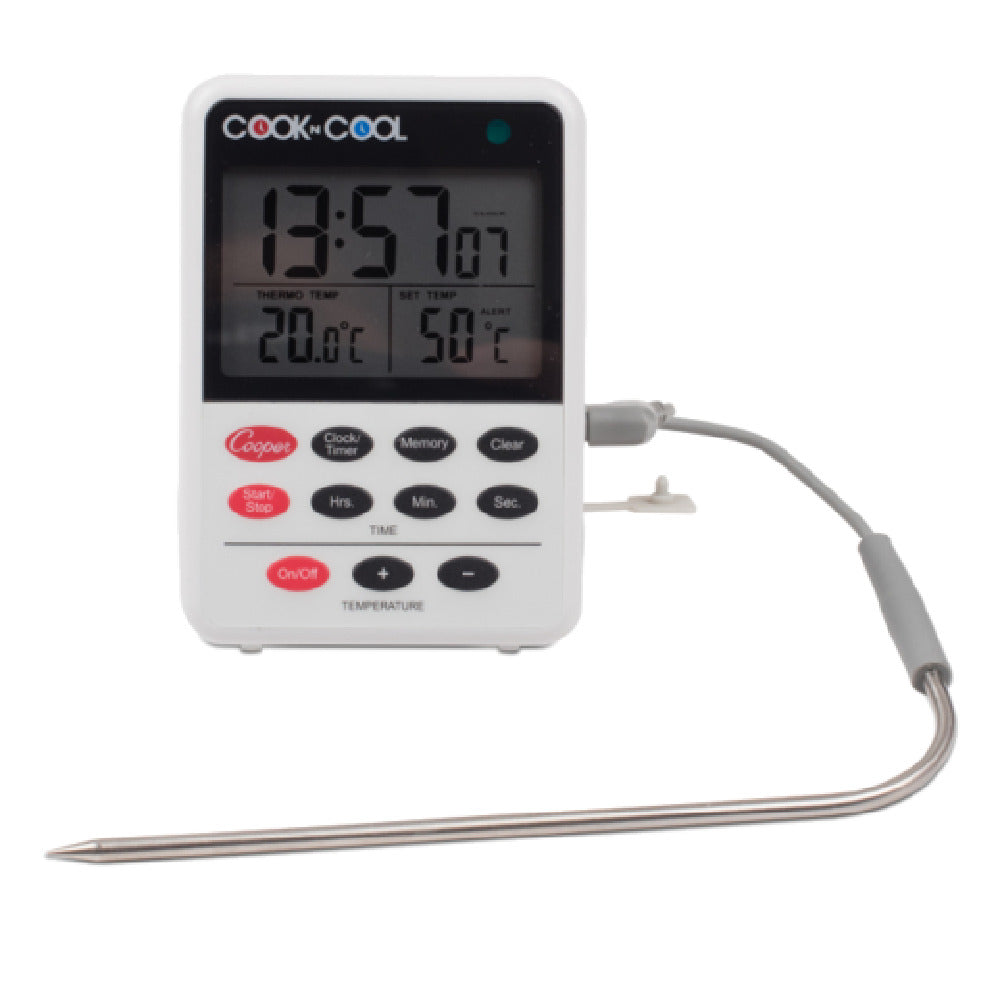 JB Prince U729 Cooper Electronic Thermometer Timer And Clock 4"H X 2-1/2"W