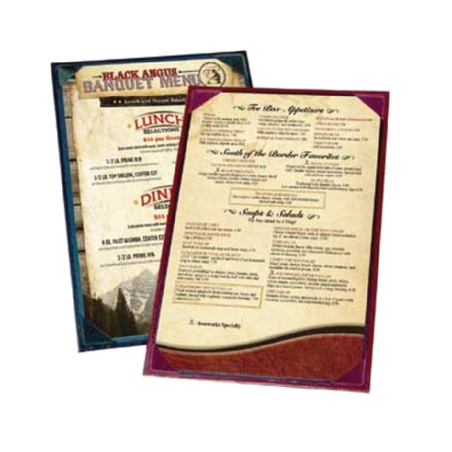 Menu Solutions K111G_BURGUNDY Menu Board Holds 11" X 17" Insert Single Panel With 2 Views