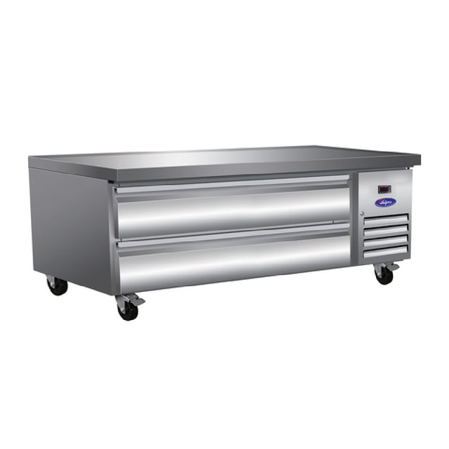 Valpro VPCB-62C - Refrigerated Chef Base With Marine Edge Top, 62″, Features Two Full-extension Telescoping Cartridge Drawers With 6″ Pan Capacity (top And Bottom)