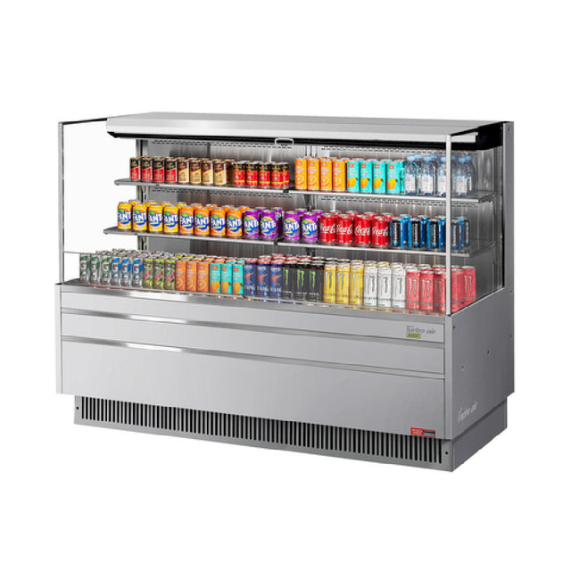 Turbo Air TOM-72L-UF-S-3S-N Horizontal Open Display Merchandiser Low-profile 23.4 Cu. Ft. Capacity