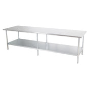 Sapphire Manufacturing SMT-18120G Work Table 120"W X 18"D 18/400 Stainless Steel Reinforced Top
