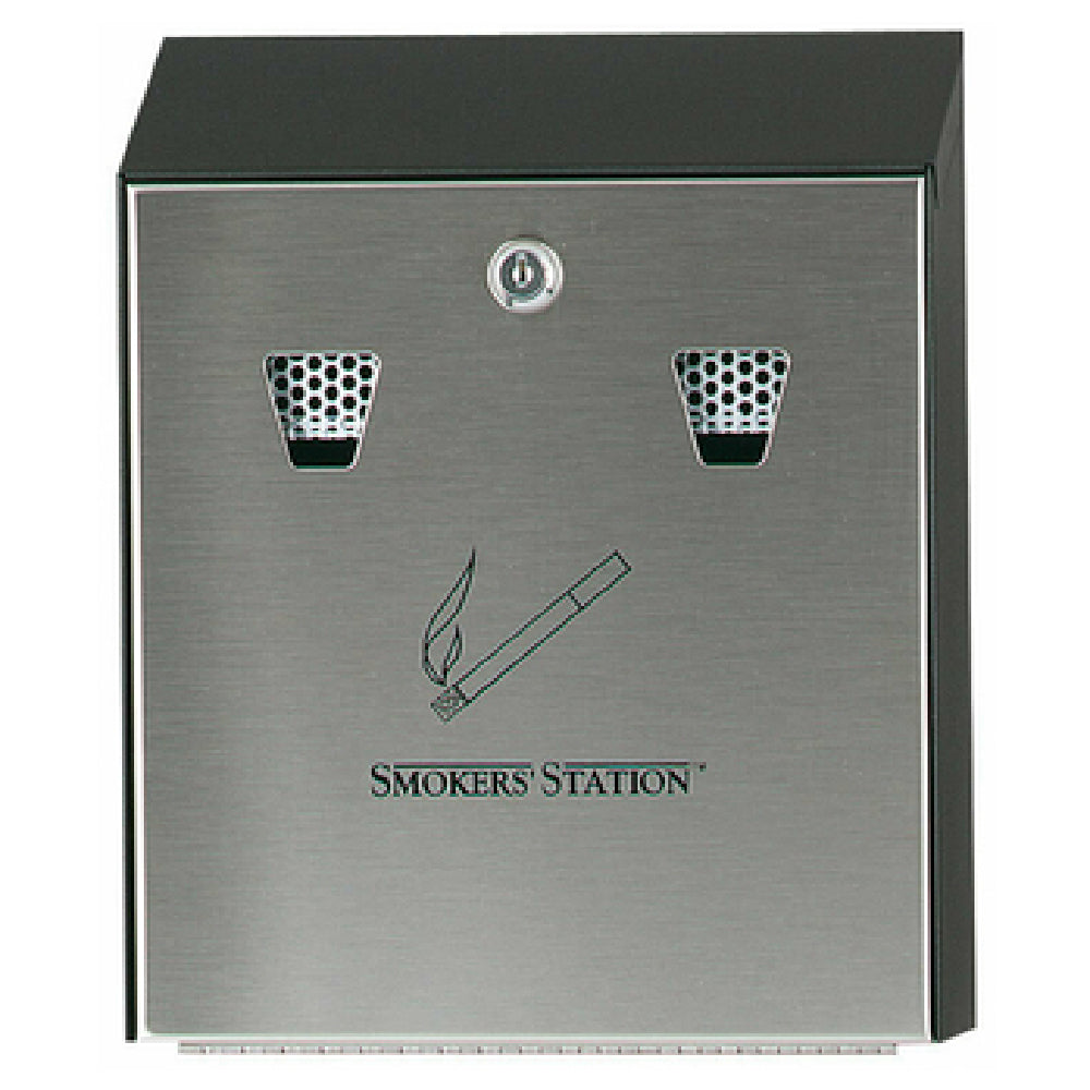 Rubbermaid FGR1012EBK Smokers' Station® Wall Mount Urn 10"W X 12-1/2"H With Keyed Cam Lock